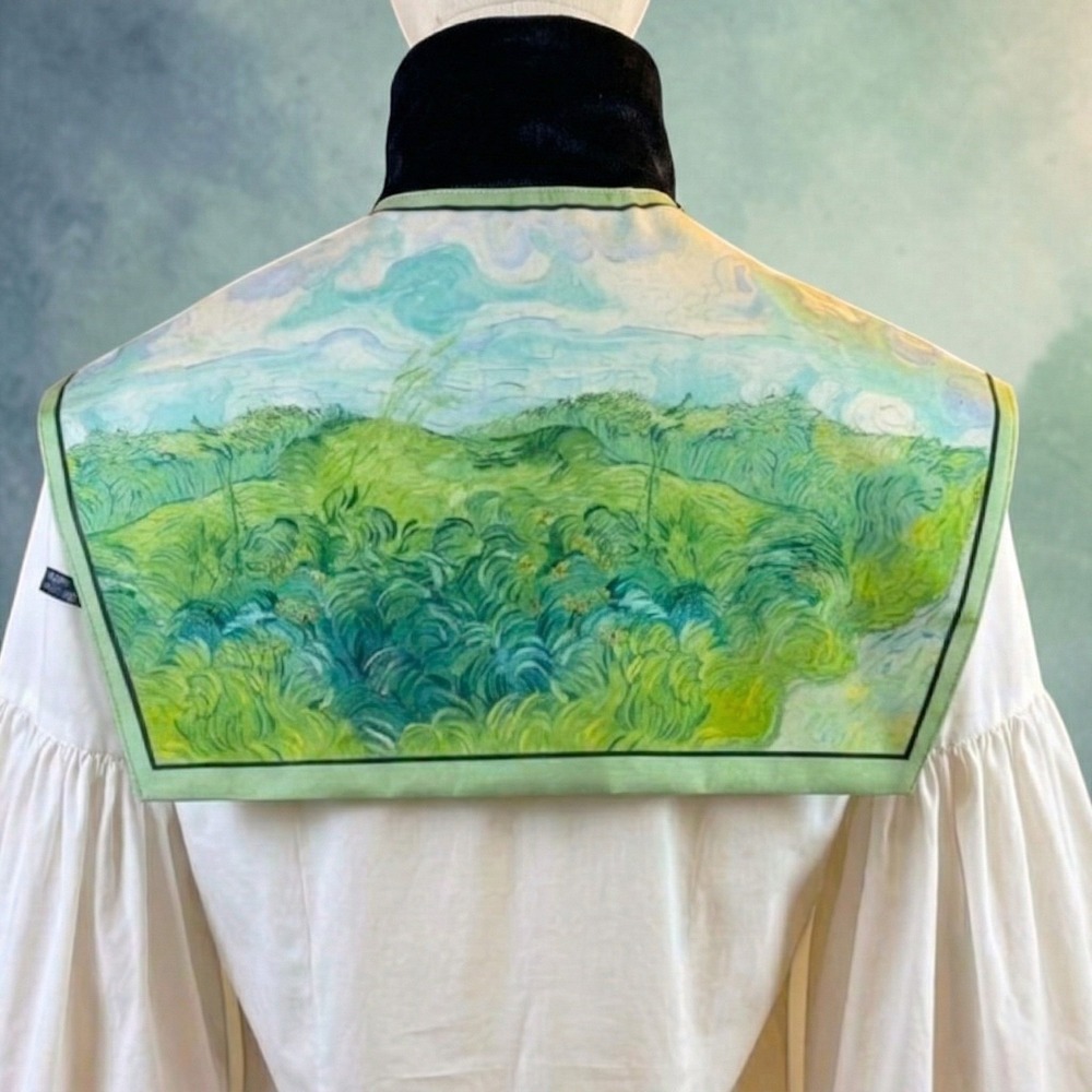 Art Print Collar Neck Scarf Van Gogh Green Wheat Fields Auvers Sailor Bib